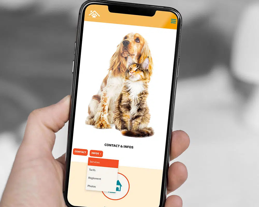 Site web pension canine des Terres Inconnues, mobile